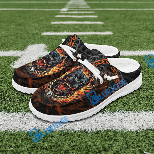 BlueJose Billiards 8-Ball Pitbull Flame Chain Mesh Dude Shoes (4 Colors)