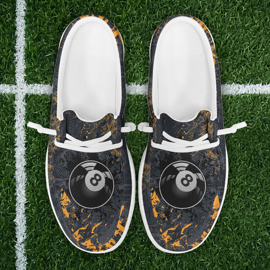 BlueJose Billiards 8 Ball Black Stains Grunge Mesh Dude Shoes (5 Colors)