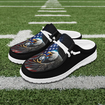 BlueJose Billiards Ball 8 Eagle Flag Of US Pattern Mesh Dude Shoes