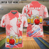 BlueJose Bowling & Pins Funny Beer Lover Customized Name, Team Name 3D Shirt (6 Colors)