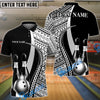 BlueJose Bowling & Pins Tribal Crown Pattern Customized Name, Team Name 3D Shirt (6 Colors)