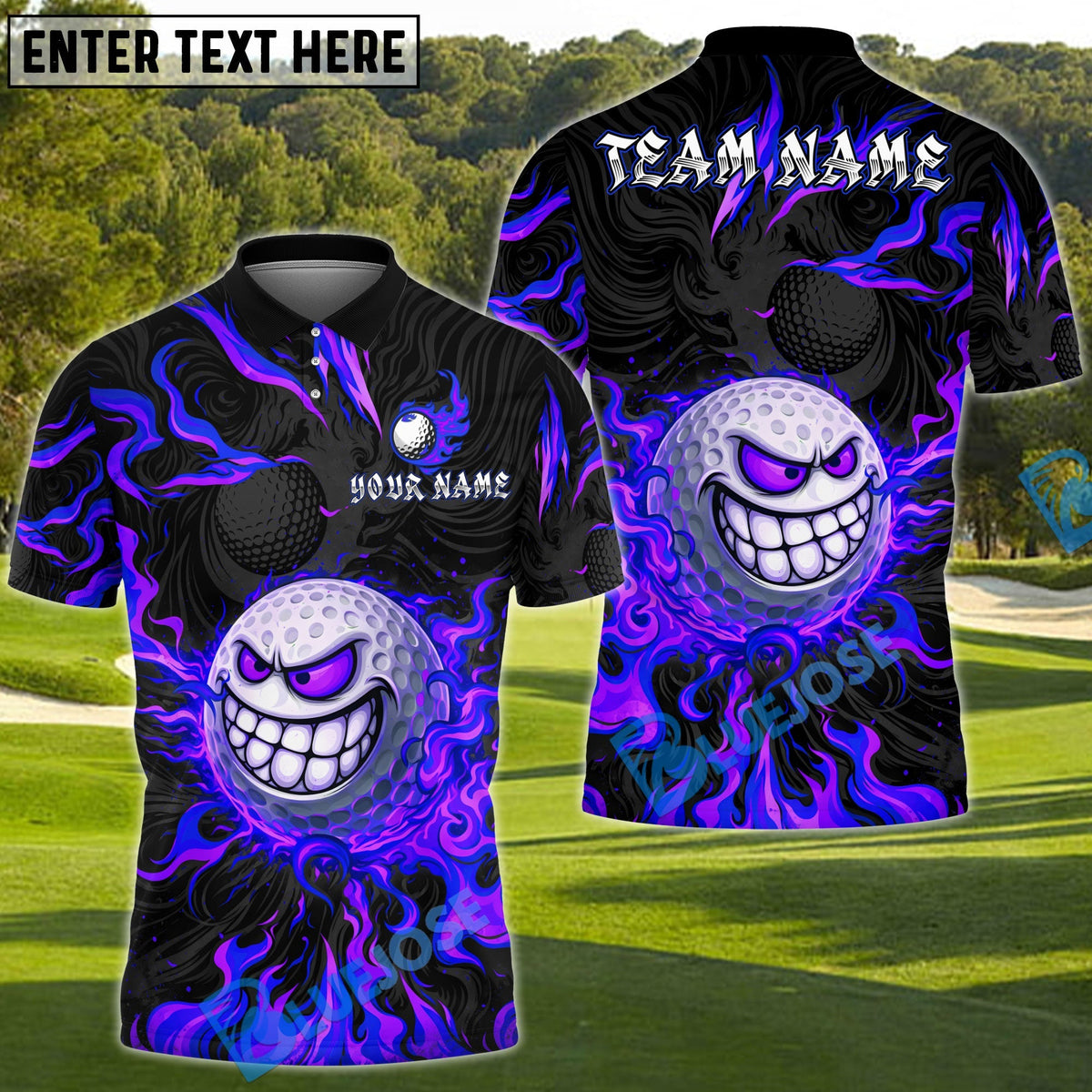 BlueJose Savage Smile Swing Golf Polo Shirt Customized Name, Team Name 3D Shirts (4 Colors)