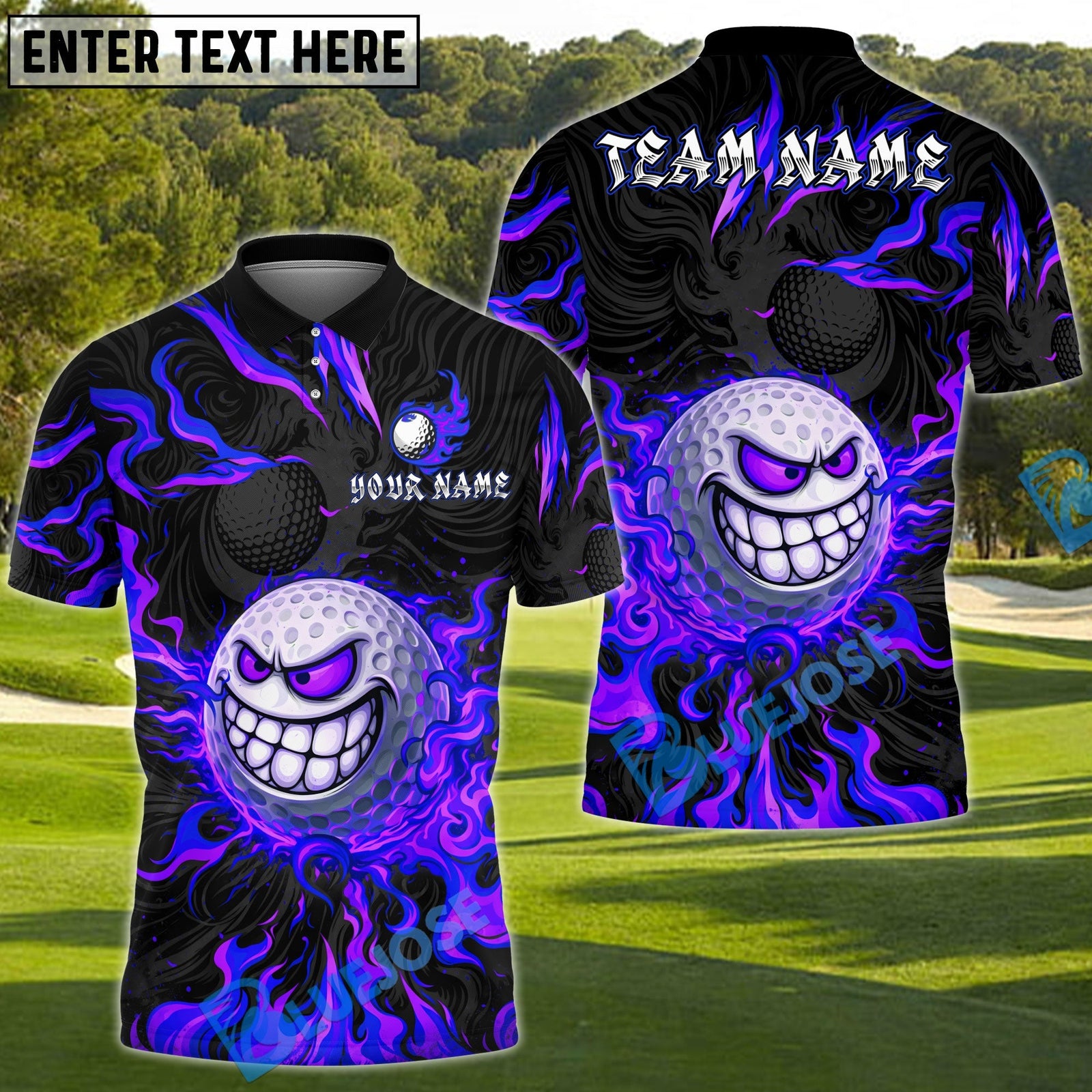 BlueJose Savage Smile Swing Golf Polo Shirt Customized Name, Team Name 3D Shirts (4 Colors)