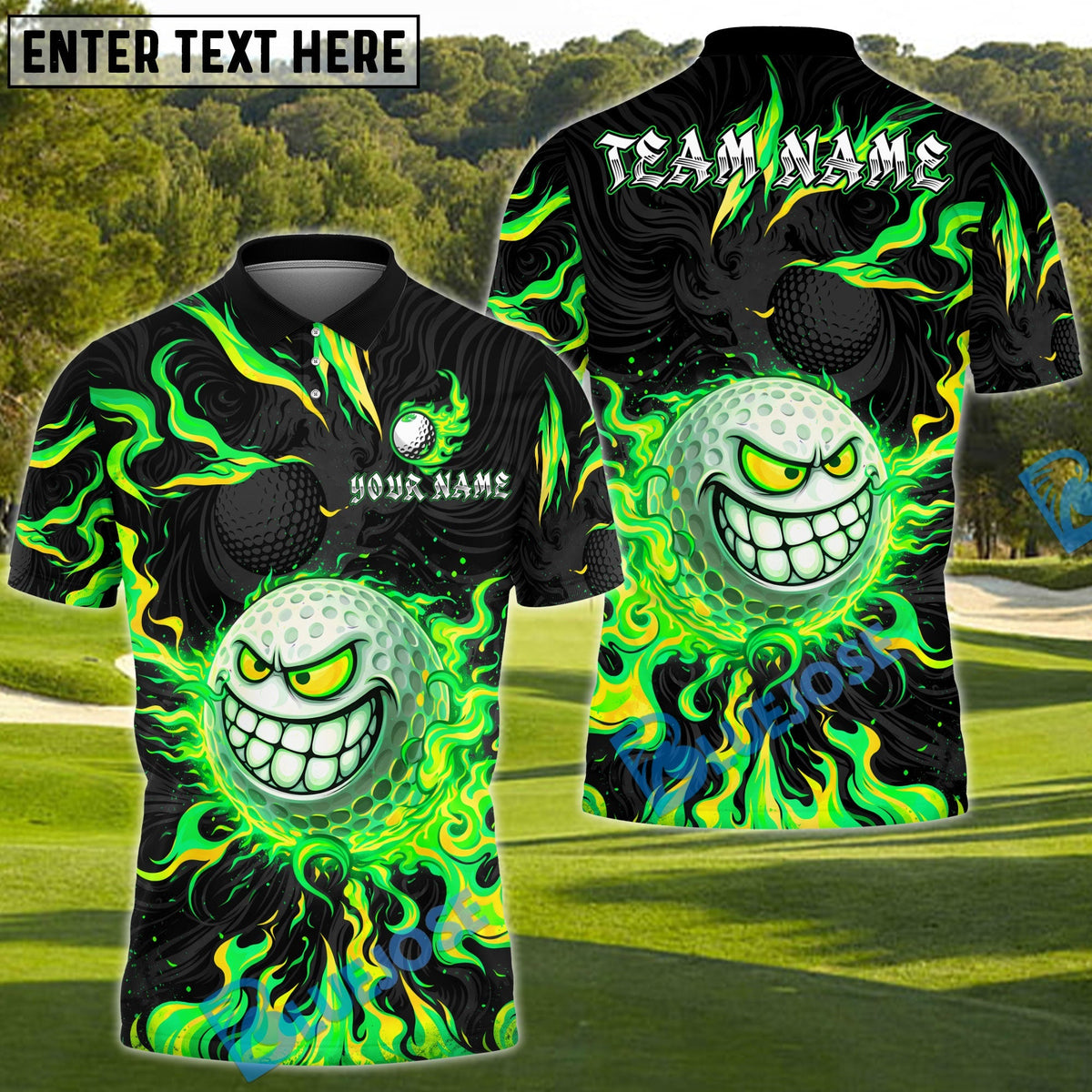 BlueJose Savage Smile Swing Golf Polo Shirt Customized Name, Team Name 3D Shirts (4 Colors)
