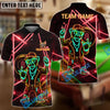 BlueJose Billiards 8 Ball Neon Monkey Retro Glow Personalized Name Shirt (4 Colors)