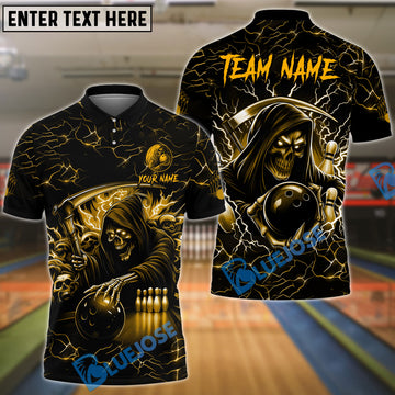 BlueJose Bowling & Pins Thunder Reaper On The Lane Customized Name, Team Name 3D Shirt (6 Colors)