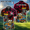 BlueJose Funny Beer Disc Golf Mascot Polo Personalized Name, Team Name 3D Shirt (4 Colors)