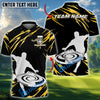 BlueJose Disc Golf Power Throw Polo Personalized Name, Team Name 3D Shirt (4 Colors)