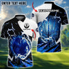 BlueJose Disc Golf Thunder Lightning Personalized Name, Team Name 3D Shirt (4 Colors)