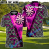 BlueJose Darts Fire Dartboard Flame Graphic Multicolor Options Personalized Name Shirt (6 Colors)