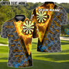 BlueJose Darts Fire Dartboard Flame Graphic Multicolor Options Personalized Name Shirt (6 Colors)