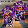 BlueJose Bowling & Pins  Funny Graffiti Cool Cartoon Street Art Design That's Some Bowlshit Customized Name, Team Name 3D Shirt (4 Colors)