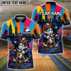 BlueJose Bowling & Pins Graffiti Street Lane King Customized Name, Team Name 3D Shirt (4 Colors)
