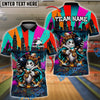 BlueJose Bowling & Pins Graffiti Street Lane King Customized Name, Team Name 3D Shirt (4 Colors)