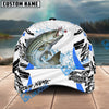 BlueJose Fishing White Black Curve Pattern Design Personalized Cap (13 Breeds)