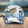 BlueJose Fishing White Black Curve Pattern Design Personalized Cap (13 Breeds)