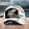 BlueJose Fishing White Marble & Gold Trim Splash Heartbeat Line Personalized Cap (13 Breeds)