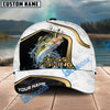 BlueJose Fishing White Marble & Gold Trim Splash Heartbeat Line Personalized Cap (13 Breeds)
