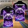 BlueJose Bowling And Pins Ice Polar Bear Customized Name, Team Name 3D Shirt (4 Colors)