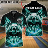 BlueJose Bowling And Pins Ice Polar Bear Customized Name, Team Name 3D Shirt (4 Colors)