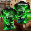 BlueJose Billiards 8 Ball Alpha Strike Lightning Wolf Personalized Name Shirt (4 Colors)