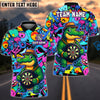 BlueJose Darts Crocodile Tough Cartoon Dartboard Design Personalized Name, Team Name Unisex Shirt (4 Colors)