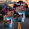 BlueJose Darts Shark Dartboard Graffiti Just Do It Design Personalized Name, Team Name Unisex Shirt (4 Colors)