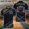 BlueJose Bowling And Pins Glitter Sparkling Crown Customized Name, Team Name 3D Shirt (6 Colors)