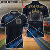 BlueJose Bowling And Pins Glitter Sparkling Crown Customized Name, Team Name 3D Shirt (6 Colors)
