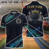 BlueJose Bowling And Pins Glitter Sparkling Crown Customized Name, Team Name 3D Shirt (6 Colors)