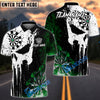 BlueJose Darts Grunge Punisher Skull Personalized Name, Team Name Unisex Shirt (4 Colors)