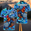 BlueJose Darts Cool Rooster Dartboard Design Personalized Name, Team Name Unisex Shirt (4 Colors)