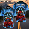 BlueJose Darts Cool Smoking Bull Flame Dartboard King Design Personalized Name, Team Name Unisex Shirt (4 Colors)