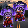 BlueJose Darts Cool Smoking Bull Flame Dartboard King Design Personalized Name, Team Name Unisex Shirt (4 Colors)