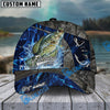 BlueJose Fishing Water Splash Camo Happy Personalized Name Classic 3D Cap Personalized Cap (13 Breeds)
