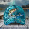 BlueJose Fishing Aqua Camouflage Lace Up Personalized Name Classic 3D Cap (13 Breeds)