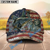 BlueJose Fishing Vintage USA Flag Statue Of Liberty Personalized Name Classic 3D Cap (13 Breeds)