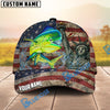 BlueJose Fishing Vintage USA Flag Statue Of Liberty Personalized Name Classic 3D Cap (13 Breeds)