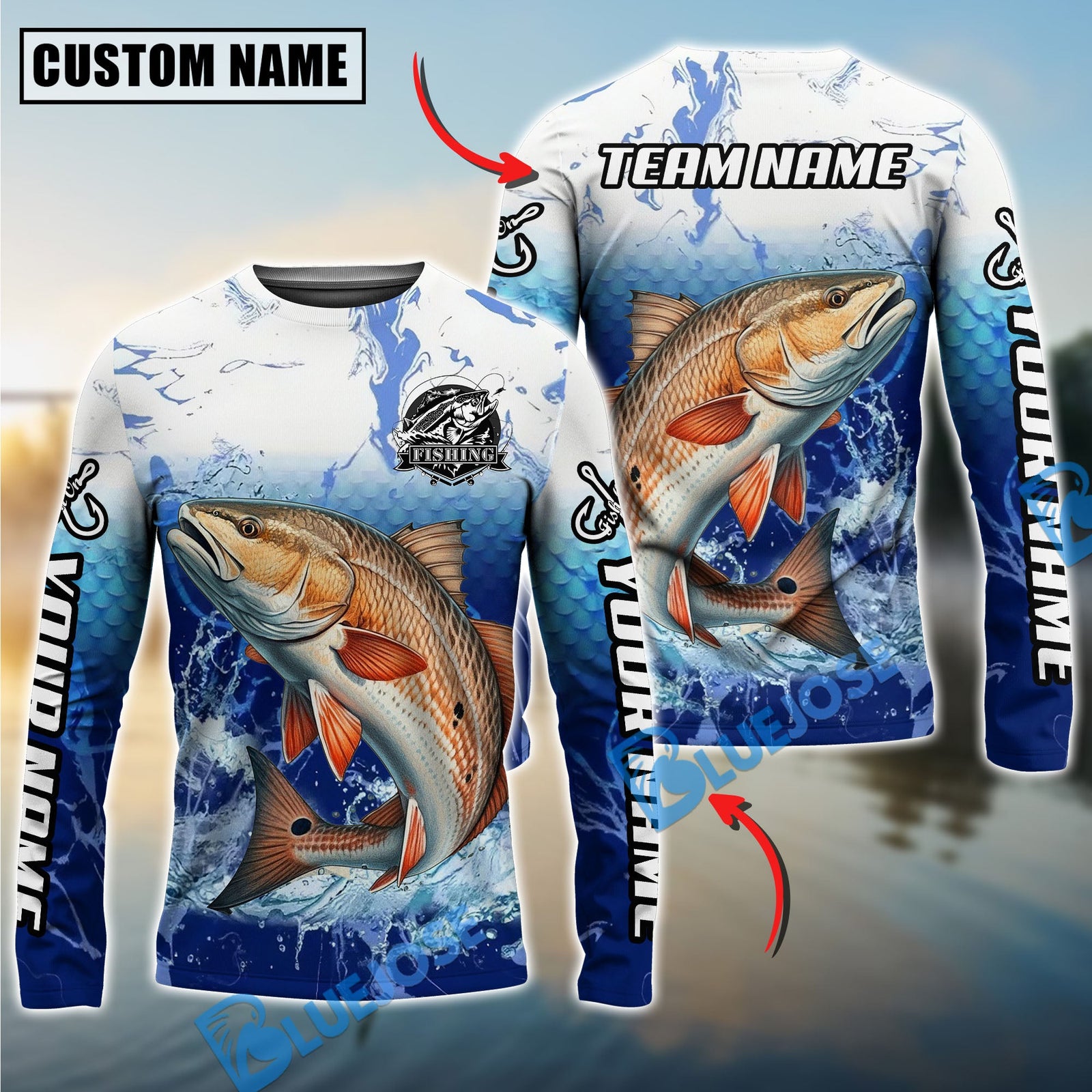 Bluejose Fishing Freshwater Strike Legend Custom Name & Team Name 3D Shirts (12 Breeds)