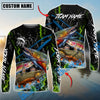 Bluejose Fishing Green Flame Grunge Camo Design Custom Name & Team Name 3D Shirts (12 Breeds)