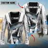 Bluejose Fishing Black White Hexagon Custom Name & Team Name 3D Shirts (12 Breeds)