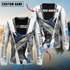 Bluejose Fishing Black White Hexagon Custom Name & Team Name 3D Shirts (12 Breeds)