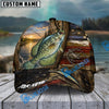 BlueJose Fishing Rustic Wooden American Flag Personalized Name Classic 3D Cap (13 Breeds)
