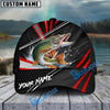 BlueJose Fishing Red White Tornado Graphic Personalized Name Classic 3D Cap (13 Breeds)