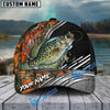 BlueJose Fishing Orange Camo Graphic Personalized Name Classic 3D Cap (13 Breeds)