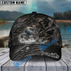 BlueJose Fishing Reaper Cracked Steel Skull Artwork Personalized Name Classic 3D Cap (13 Breeds)