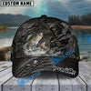 BlueJose Fishing Reaper Cracked Steel Skull Artwork Personalized Name Classic 3D Cap (13 Breeds)