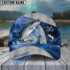 BlueJose Fishing Splash Water Fish Scale Lake View Personalized Name Classic 3D Cap (13 Breeds)