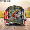 BlueJose Fishing Vintage USA Camo Design Personalized Name Classic 3D Cap (13 Breeds)