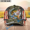 BlueJose Fishing Vintage USA Camo Design Personalized Name Classic 3D Cap (13 Breeds)